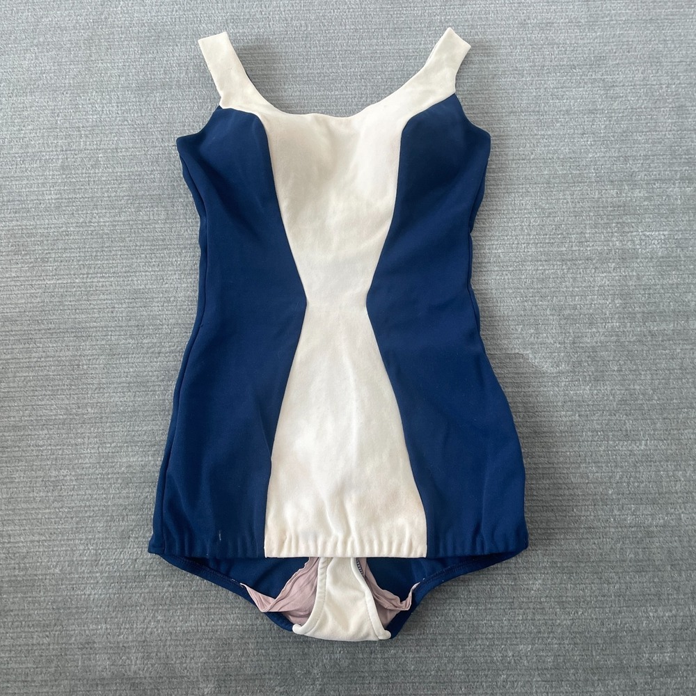Vintage 60 70 Cole of California Swimsuit Retro Striped Blue One Piece Pin Up